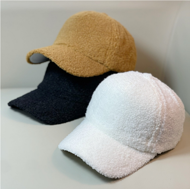 겨울여자볼캡모자 겨울 여성 여자 양털 볼캡 챙 모자 후리스 캡 심플 뽀글이 보온 방한 베이직 양모