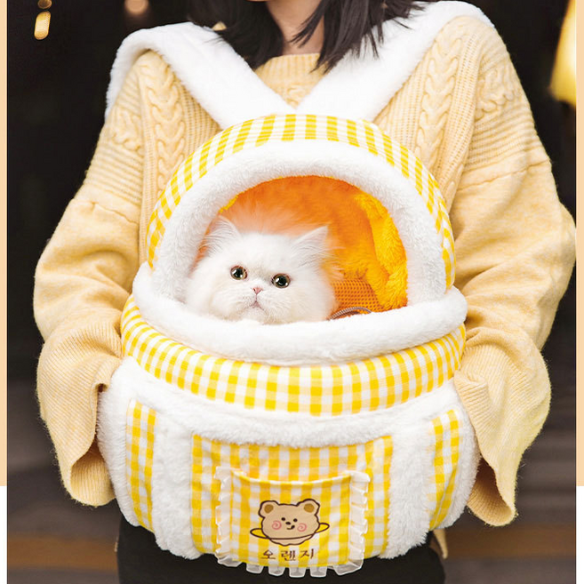 앞으로매는애견가방 겨울 산책 고양이 강아지 산책이동가방, 1개