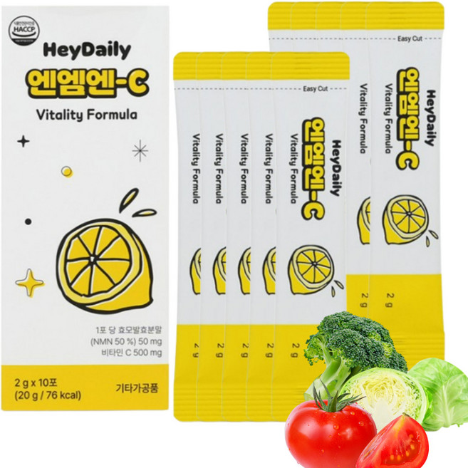헤이데일리 효모 엔엠엔 씨 미국산 NMN-C 레몬맛 분말, 30개, 2g