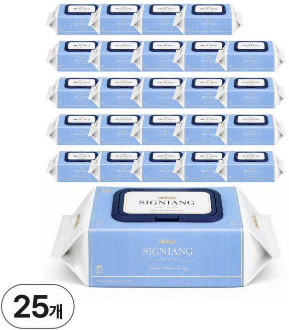아이러브베베 시그니앙 오블루 아기물티슈 캡형, 75g, 77매, 25개
