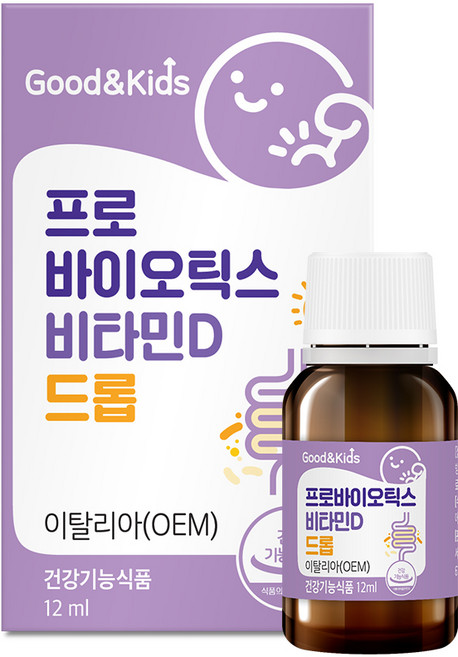 내츄럴플러스 굿앤키즈 프로바이오틱스 비타민D 드롭, 12ml, 1개