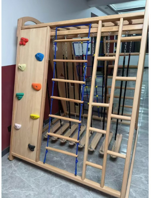 실내 구름사다리 놀이터 원목 미니 140 정글짐 클라이밍 소형 타입 아치형 사다리, 180 올 느티나무 레귤러 클라이밍 ➕ 브릿지