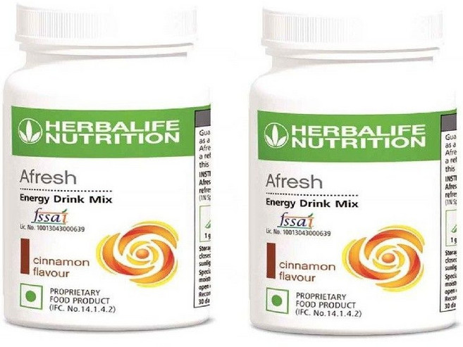 허벌라이프 아프레시 에너지 드링크 믹스 (듀얼 플레이버): 천연 허브 성분으로 활력과 건강을 증진시켜 주는 즉각적인 에너지 부스터 (50g+50g), 1개
