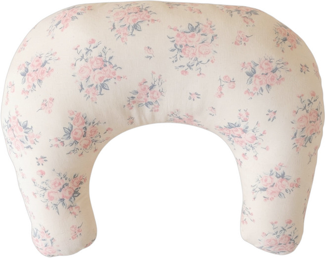 코지코너 순면 반달 강아지 유모차 베개 수면 목받침 양면, 가든 핑크, 1개