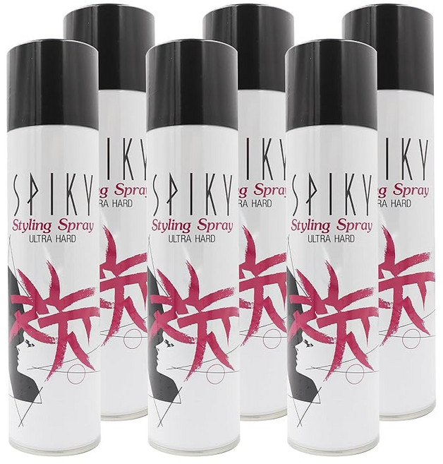 일리야 스파이키 스타일링 스프레이 울트라 힘든 무향료 속건 최강 유지 앞머리 여성 남성 하얗게 되지 않는다 발레 일본 무용 하루 종일 무너지지 않는다. 250g × 6개, 1개, 1g
