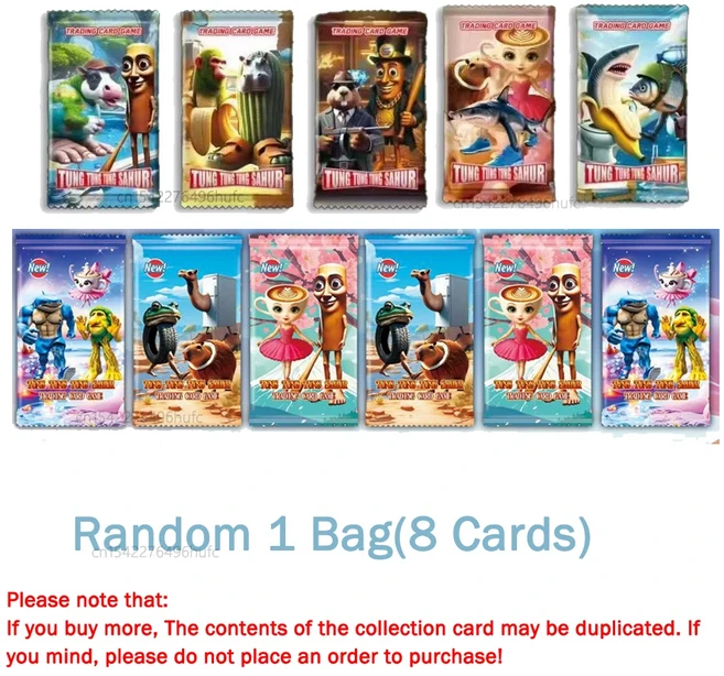 쿠쿠스토어 컬렉션의 이탈리아 Brainrot 카드 Tungtungtung Sahur Tralalero 게임 어린이를위한 장난감 트, 01 Random 1 Bag
