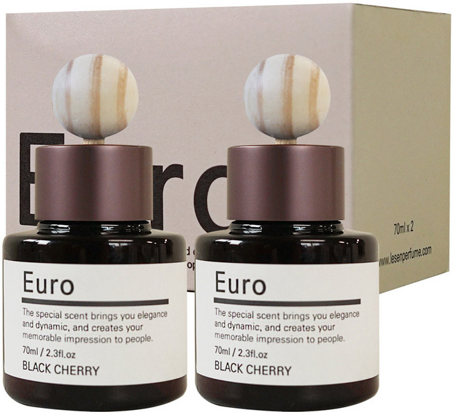 유로 차량용 디퓨저 70ml x 2개입+실리콘패드2+우드볼2, 블랙베리앤베이, 1개