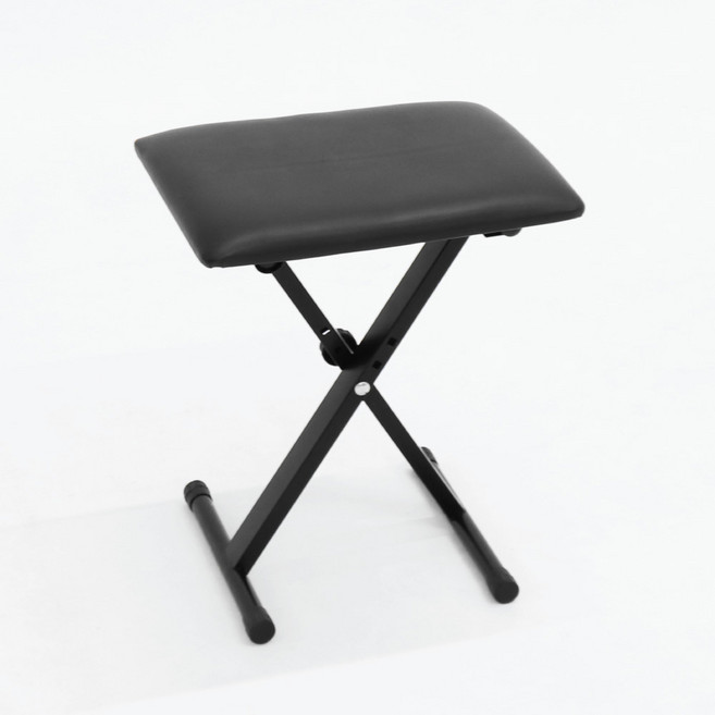 디에스뮤직 접이식 1인용 3단 높이조절 키보드 피아노 의자, 블랙, 1개