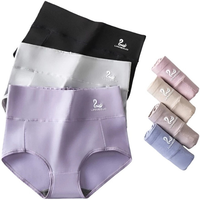 LIANGZUO 石墨烯高腰內褲 親膚透氣 3D提臀 彈力舒適, 黑色