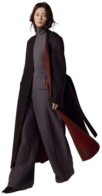 여자겨울코트 오버핏 아우터 V넥 캐시미어 루즈핏