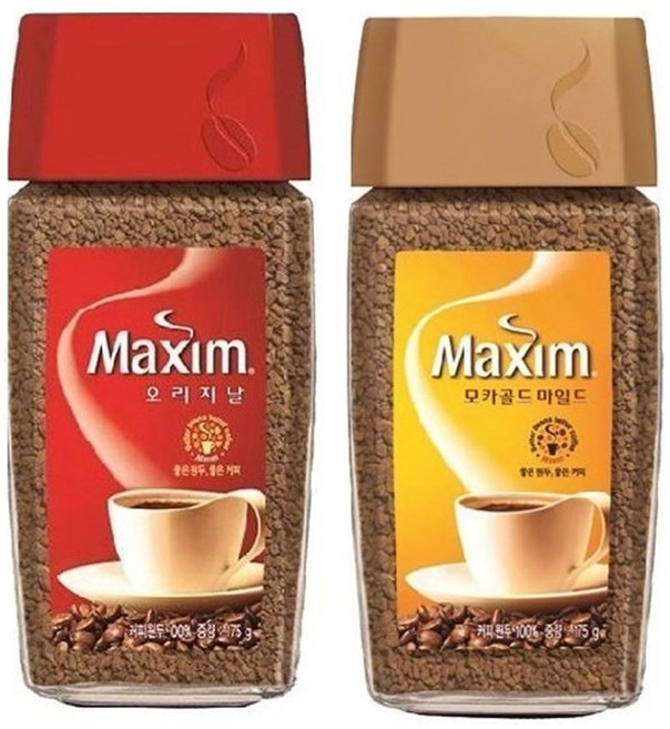 [성실한오피스] 맥심 모카골드 마일드 175g (병)+오리지날 175g (병) 커피믹스, 1개입, 1세트