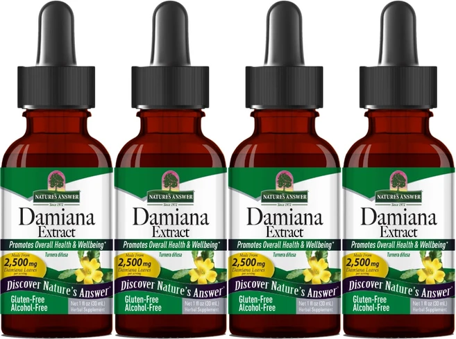 네이처스앤서 고흡수 다미아나 추출물 2500mg 액상 액체, 4개, 30ml - 쿠팡