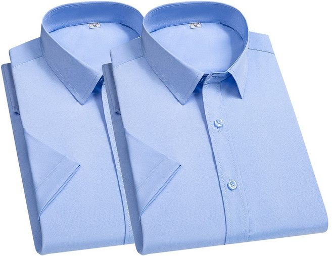 1+1 티나 남성 필수 정장 베이직 드레스 반팔 와이셔츠 2매 세트