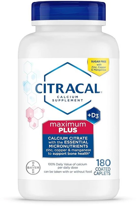 Citracal 시트라칼 맥시멈 플러스 칼슘 650mg 비타민 D3 복합, 180정, 1개 - 쿠팡