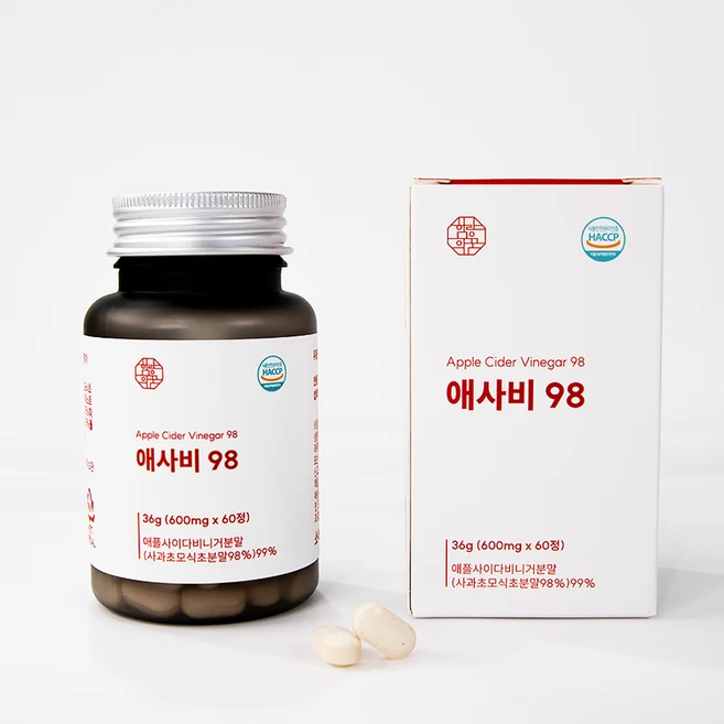 함량의꿈 카보산 애사비 애플 사이다 비니거 98% 알약 정, 1개, 60정 - 쿠팡