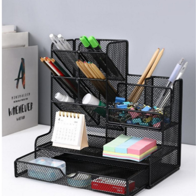 마글론 철재 사무실 책상 데스크 정리함 다용도 수납함, 1개, 블랙