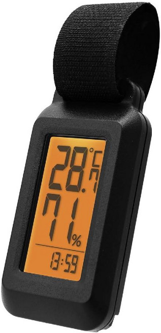 드레텍 IPX4 방수 온습도계 휴대용 백라이트 시계 소형 화이트 블랙, 수직의, 1개