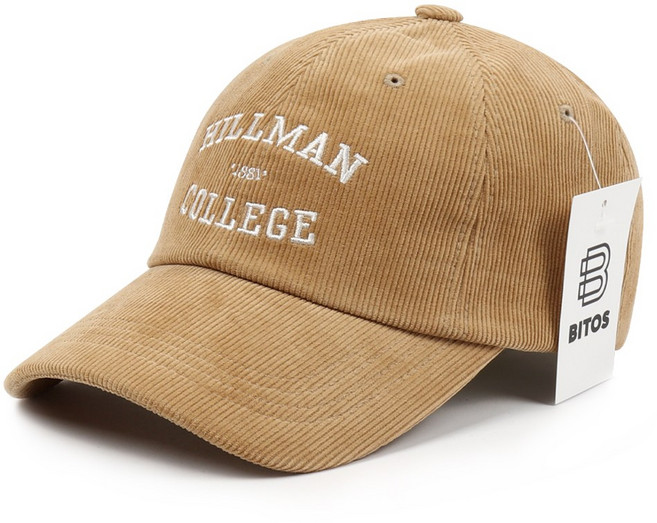 비토스 국내제작 잔골덴 HILLMAN COLLEGE 자수 볼캡 야구모자 커플모자