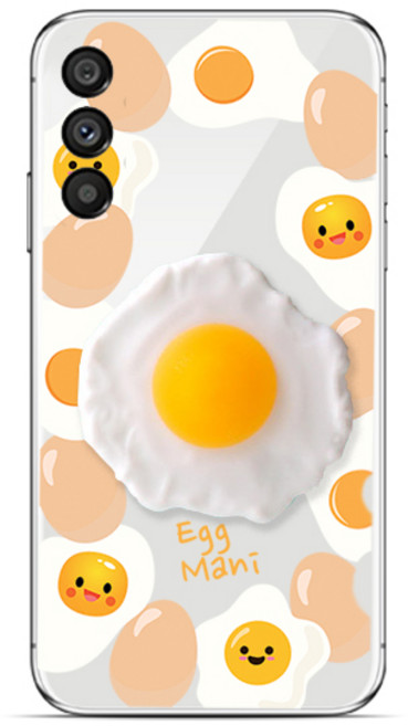 바비듀 계란 후라이 스마트톡 케이스 그립 손잡이 거치대 갤럭시 와이드8 A16 S25 A17 점프4