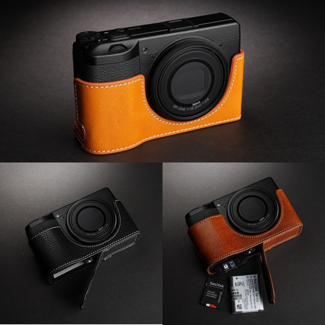 TP 리코 RICOH GR3X GR3 카메라 소가죽 하프 케이스 [TP] 속사케이스, 블랙, 1개, GR3 GR3X 블랙