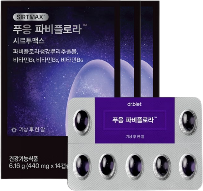 시르투맥스 함유 다이어트보조제 파비플로라 체지방감소 440mgX14캡슐 3박스 (+올데이버닝티 1박스), 3개, 14정