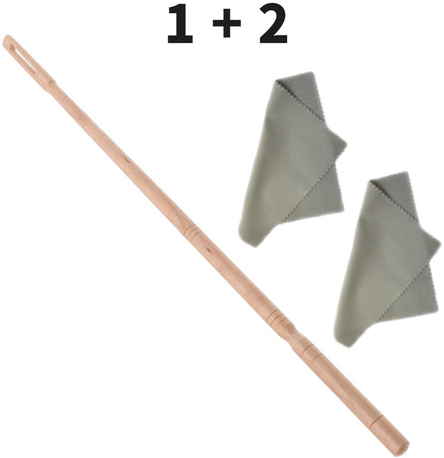 (드림테크)1+2 플릇 청소용품 플릇 클리너 플릇 침수건 원목 소지봉 1개 극세사 청소천 2매