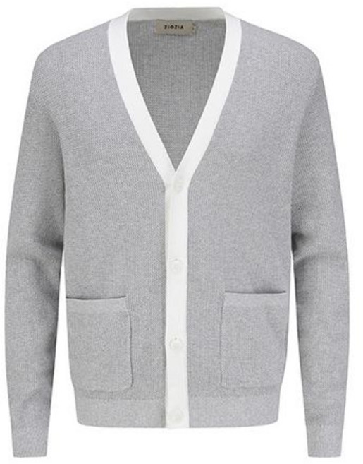 지오지아 남성 코튼 크로셰 브이넥 가디건 AEF1EC1101LGR