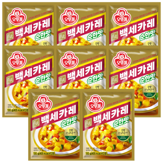 오뚜기 백세카레 순한맛 / 카레가루 분말, 100g, 8개