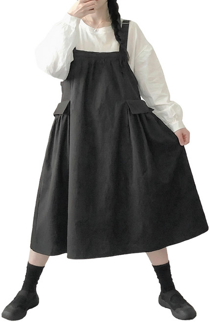 55-88 빅사이즈 카고 멜빵 원피스