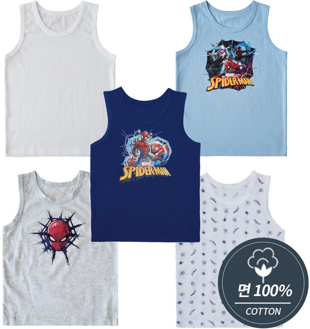 스파이더맨 남아용 아동 런닝 5매 세트