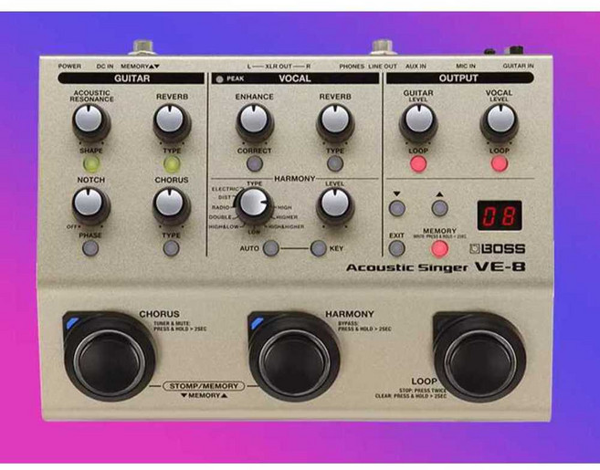 보컬이펙터 음성변조기 보컬 이펙터 보이스 퍼포머, 1개, VE - 8