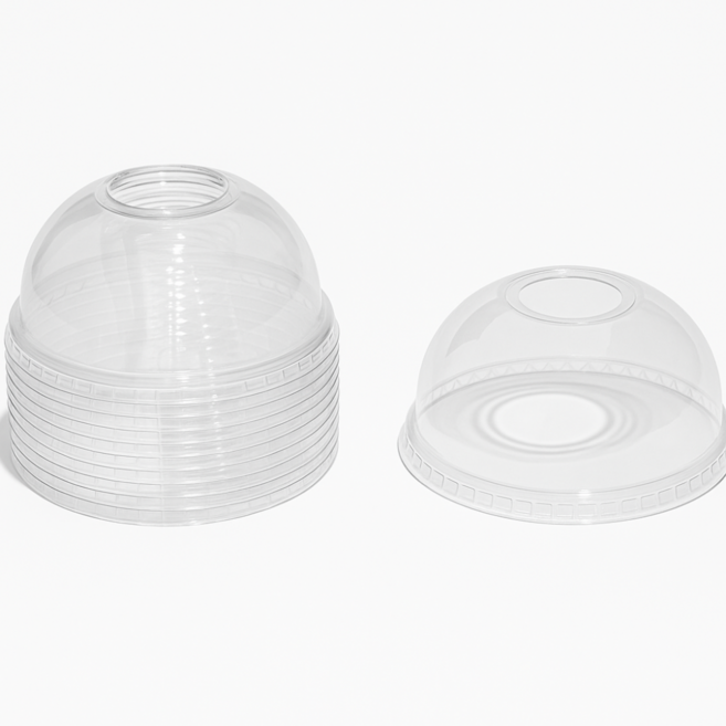 눈꽃나무 92파이 테이크아웃아이스컵 무타공 돔뚜껑 국내생산, 1개, 100개