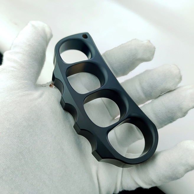 핑거너클 티타늄 합금 피스트 방어 자연스러운 자기방어용, 1개, 검정-PC