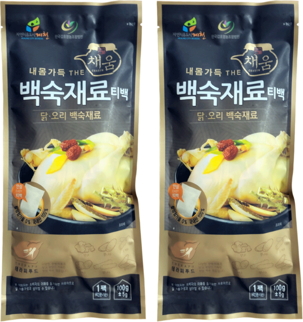 한국감초영농조합법인 내몸가득 THE채움 백숙재료 티백, 2개, 100g