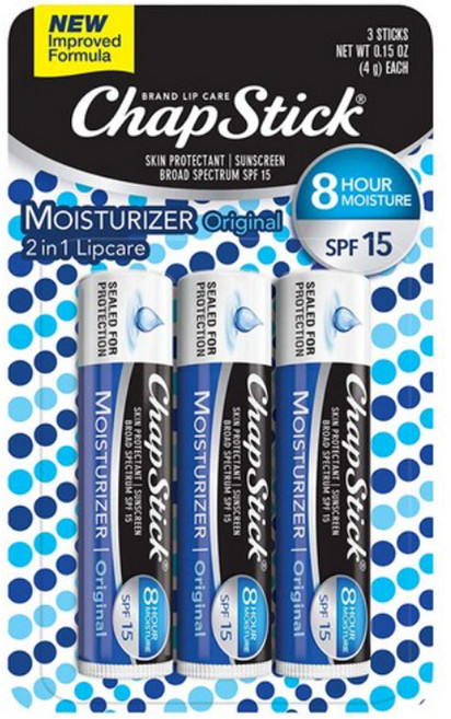 Chapstick 챕스틱 모이스처라이저 립밤 세트, 3개, 4g