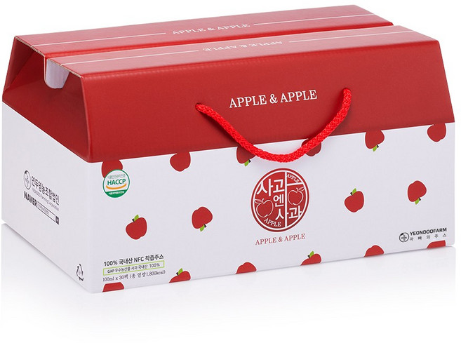 [연두팜] 프리미엄 사과엔사과 100ml 30개입, 30개