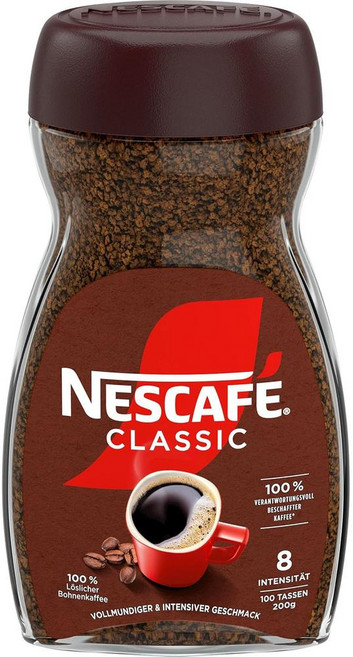 독일 네스카페 Nescafe Classic soluble bean coffee 클래식 미디엄 다크 로스티드 인스턴트 커피, 1개