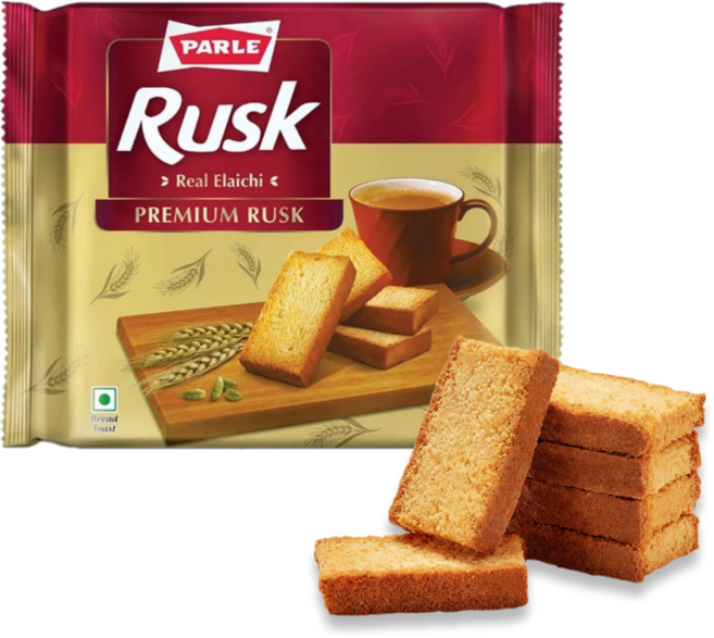 PARLE PREMIUM RUSK 팔레 프리미엄 러스크, 200g, 3개