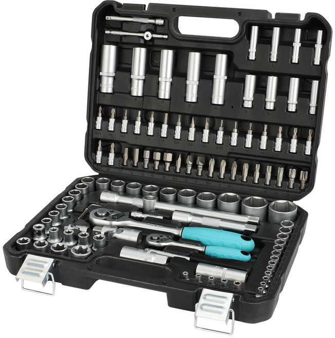 DURATECH 108종 정비 공구 세트 소켓 렌치 포함 자동차 기계 수리용 종합 공구세트, 1세트, 108PC