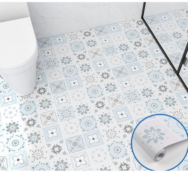 주방 화장실 시트지 방수지 바닥 붙이는 접착식 타일시트지 미끄럼 방지, D165