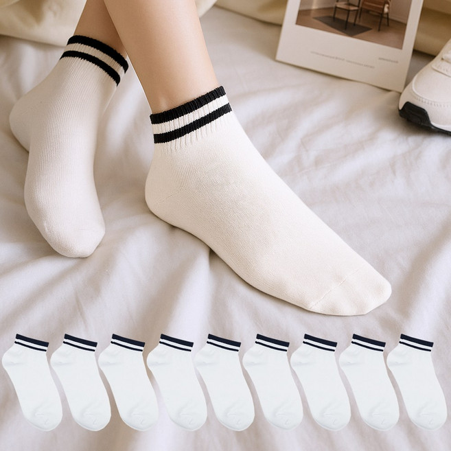 본베이직 여성 국산 스트라이프 단목 발목 양말