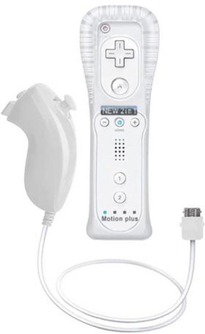 닌텐도 Wii 게임 제어용 Nunchuck 컨트롤러 세트 모션 플러스 리모컨 Wii 리모컨 게임패드, 19 White, 화이트
