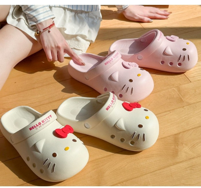 hybe 통기성 좋고 발 편한 2cm 통굽 키티 샌들 키높이슬리퍼 층간소음 슬리퍼