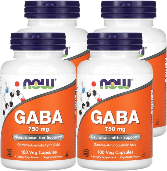 나우푸드 GABA 750mg 100캡슐 4통, 100정 - 쿠팡