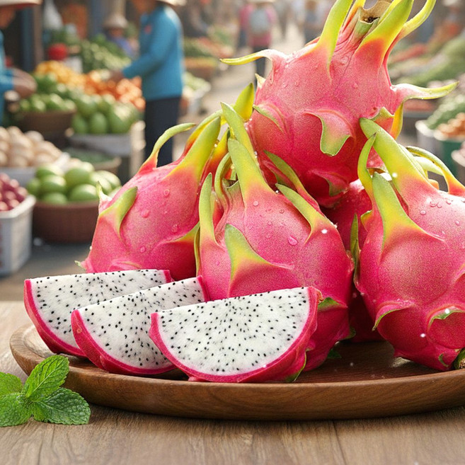 팜보스 수입산 프리미엄 백용과 화이트 드래곤 프루트, 1박스, 흰용과 2.5kg (5-6과/정상품)