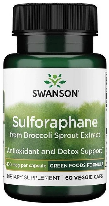스완슨 설포라판 브로콜리 스프라우트 추출물 Sulforaphane 400mcg 캡슐 60정, 1개 - 쿠팡