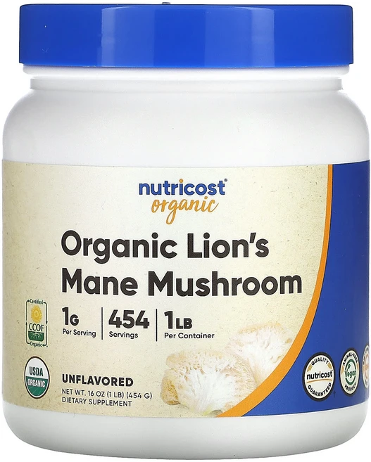 Nutricost 유기농 노루궁뎅이버섯 무맛 454g(1lb), Nutricost유기농노루궁뎅이버섯무맛454g1lb, 454g, 1개 - 쿠팡