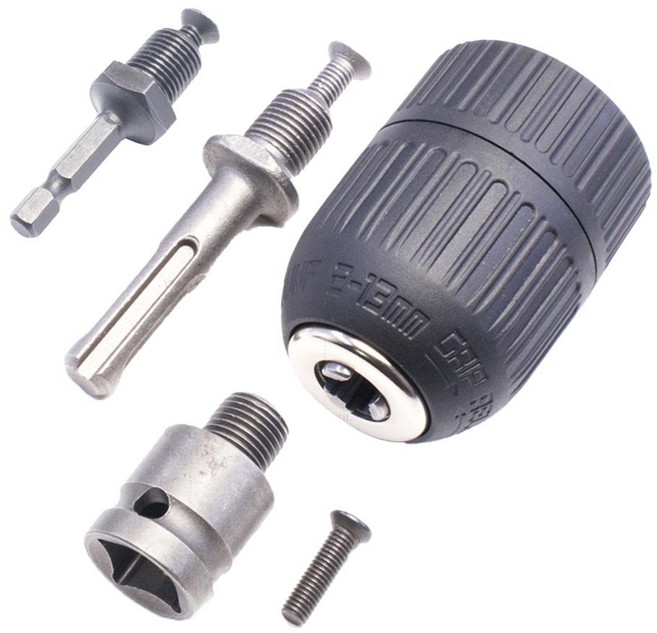 超能玩工 13mm 電鑽夾頭 六角柄 三爪夾頭, 1個, 電鑽夾頭2-13mm手緊夾頭