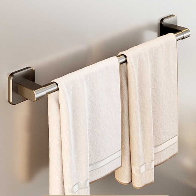 늘봄 무타공 욕실 수건걸이, 검은색