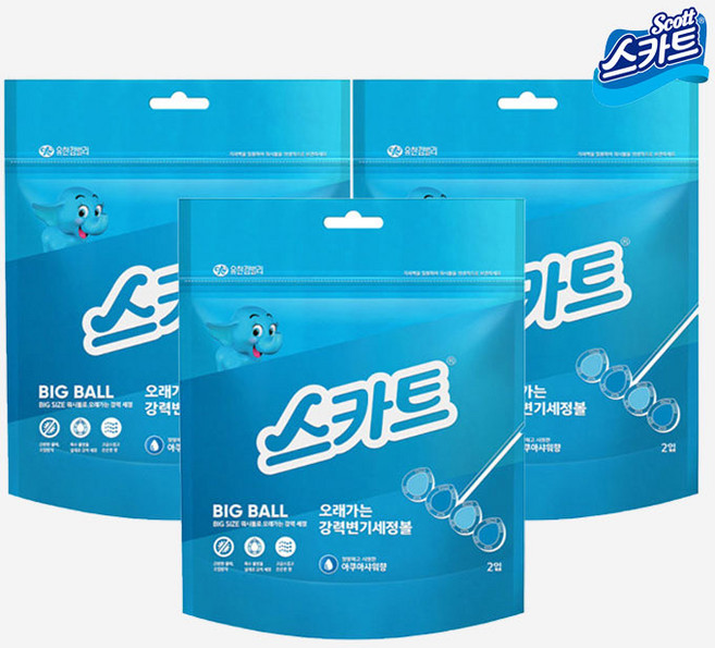 오래가는 강력변기 빅워시볼 아큐아 샤워향 2입 x3개, 3개
